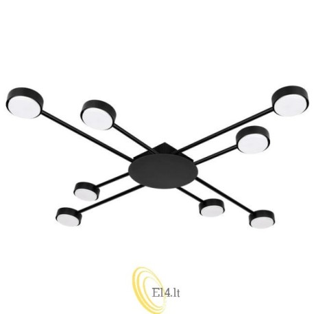 LED liustra GX53 Zibo x8 juoda