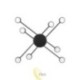 LED liustra GX53 Zibo x8 juoda