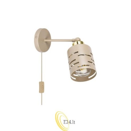 Sieninė lempa E27 LED Elen judama x1 smėlio+zelta su kištuku