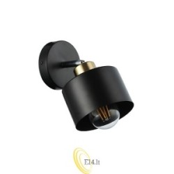 Sieninė lempa E27 LED Elza pasukama x1 juoda + varis