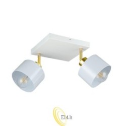 Sieninė lempa E27 LED Elza pasukama x2 balta + auksinė