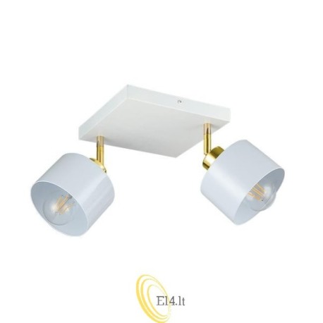 Sieninė lempa E27 LED Elza pasukama x2 balta + auksinė