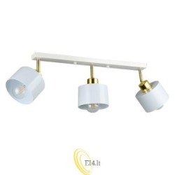 Sieninė lempa E27 LED Elza pasukama x3 balta + auksinė