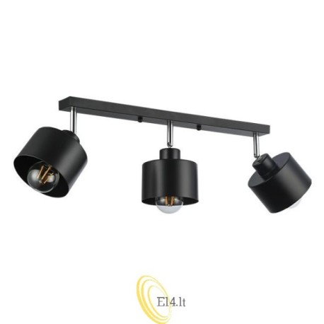 Sieninė lempa E27 LED Elza pasukama x3 juoda