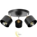 Sieninė lempa E27 LED Elza pasukama x3 juoda + varis apvali