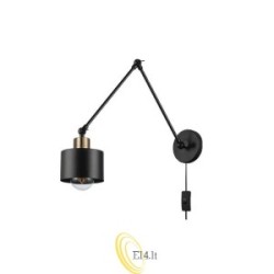 Sieninė lempa E27 LED Elza su laikikliu x1 juoda+varis