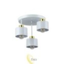 Sieninis šviestuvas E27 LED Elza x3 baltas + auksinis apvalus