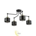 Sieninis šviestuvas E27 LED Elza x4 juodas + varis apvalus