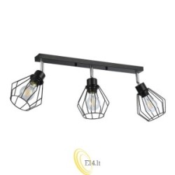 Sieninė lempa E27 LED Otto pasukama x3 juoda