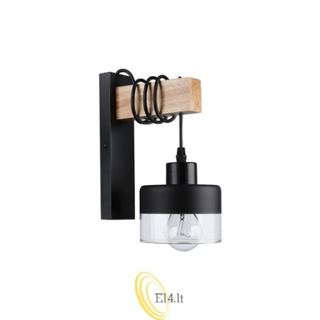 Sieninė lempa E27 LED Stark pakabinama x1 juoda + WD