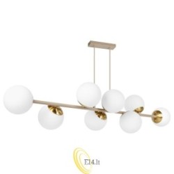 Pakabinamas šviestuvas E27 Bali-12 120cm x8 bėžas+auksinis