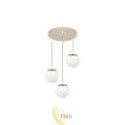 Pakabinamas šviestuvas E27 Bali-12 50cm x3-2 smėlio+zlotinis