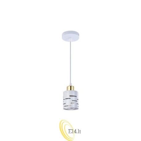 Pakabinamas šviestuvas E27 Elen x1 balta+auksinė
