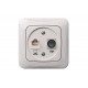 Ileistinis TV pajungimo lizdas ir kompiuterio lizdas RJ 45 kat.5e,6e(be rėmelio)