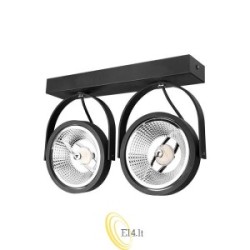 Sieninė lempa AR111 LED Leon pasukama x2 juoda