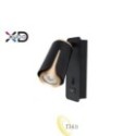 Skaitymo sieninė lempa GU10 juoda+auksinė USB