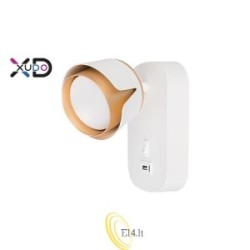 Skaitomasis sieninis šviestuvas GX53 baltas+auksinis USB