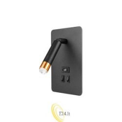 Skaitymo šviestuvas Piero G9+LED USB juodas+auksinis