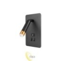 Skaitymo šviestuvas Piero G9+LED USB juodas+auksinis