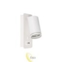 Skaitomasis sieninis šviestuvas Ring GU10 55mm baltas USB A+C