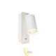 Skaitomasis sieninis šviestuvas Ring GU10 55mm baltas USB A+C