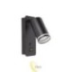 Skaitomasis sieninis šviestuvas Ring GU10 55 mm juodas USB A+ C