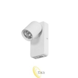 Skaitomasis sieninis šviestuvas Timo GU10 baltas USB A+C