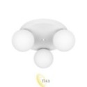Sieninė lempa E27 LED Bali-12 29 cm x3-1 balta+auksinė