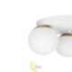 Sieninė lempa E27 LED Bali-12 29 cm x3-1 balta+auksinė