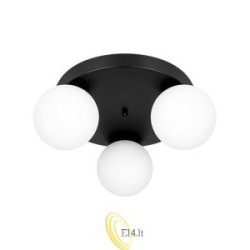 Sieninė lempa E27 LED Bali-12 29 cm x3-1 juoda