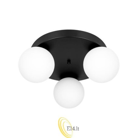 Sieninė lempa E27 LED Bali-12 29 cm x3-1 juoda