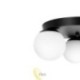 Sieninė lempa E27 LED Bali-12 29 cm x3-1 juoda