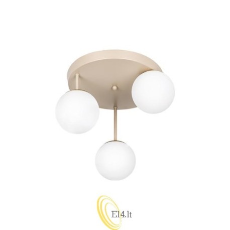 Sieninė lempa E27 LED Bali-12 29 cm x3-2 smėlio spalvos + auksinė