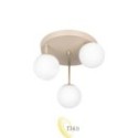 Sieninė lempa E27 LED Bali-12 29 cm x3-2 smėlio spalvos + auksinė