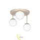 Sieninė lempa E27 LED Bali-12 29 cm x3-2 smėlio spalvos + auksinė