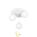 Sieninė lempa E27 LED Bali-12 29 cm x3-2 balta+auksinė