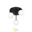 Sieninė lempa E27 LED Bali-12 29cm x3-2 juoda