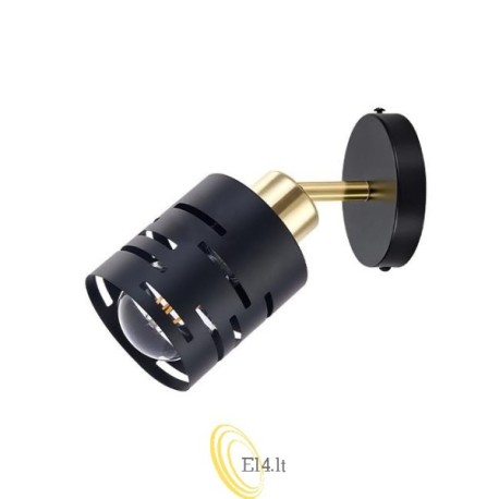 Sieninė lempa E27 LED Elen pasukama x1 juoda+auksinė
