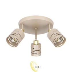 Sieninė lempa E27 LED Elen judama x3 smėlio+auksinė apvali