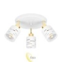 Sieninė lempa E27 LED Elen pasukama x3 balta+auksinė apvali
