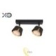 Sieninė lempa GX53 LED x2 juoda+auksinė