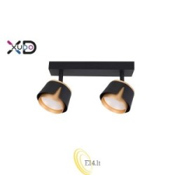 Sieninė lempa GX53 LED x2 juoda+auksinė