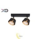 Sieninė lempa GX53 LED x2 juoda+auksinė