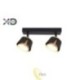 Sieninė lempa GX53 LED x2 juoda+auksinė