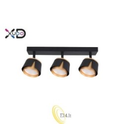 Sieninė lempa GX53 LED x3 juoda+auksinė