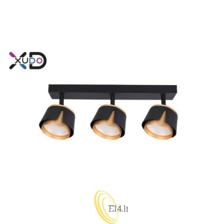 Sieninė lempa GX53 LED x3 juoda+auksinė