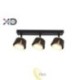 Sieninė lempa GX53 LED x3 juoda+auksinė