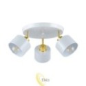 Sieninė lempa E27 LED Elza pasukama x3 balta + auksinė apvali