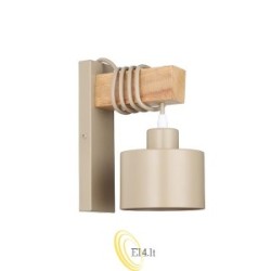 Sieninė lempa E27 LED Elza kabanti x1 smėlio spalvos + medis