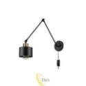 Sieninė lempa E27 LED Elza su laikikliu x1 juoda+varis